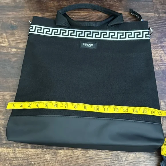 Versace Fragrances Black Canvas Bag Travel Handbag Tote - Picture 5 of 6